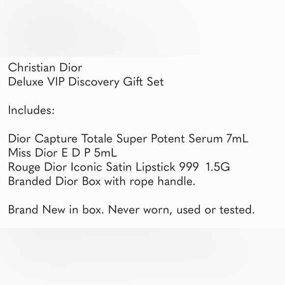 Dior Discovery Set Capture Totale Serum, Miss Dior, Rouge 999 Lipstick, NEW Box - Picture 4 of 4